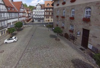 Multicopter über Marktplatz Spangenberg_4