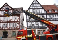 Vorstellung neue Feuerwehr-Drehleiter auf dem Marktplatz